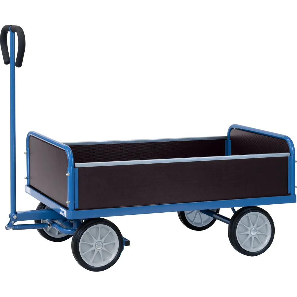 [4052V] Fetra Handtrekwagen 4052V met 4 wanden - massief rubber