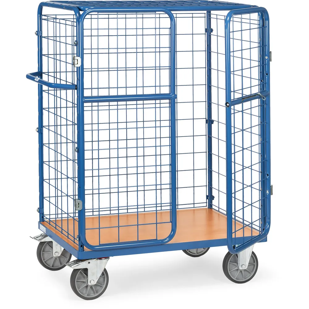 [8481-3D] FETRA Chariot pour colis grillagé, avec toît