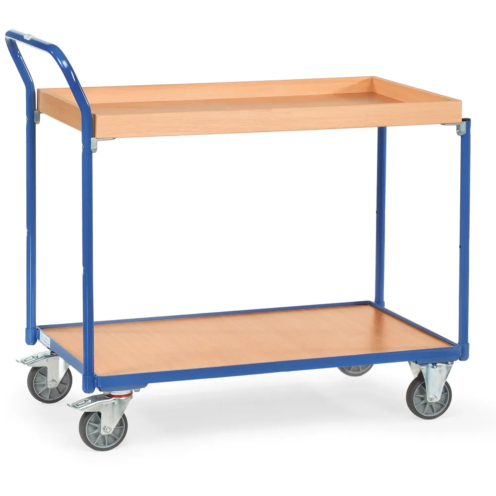 FETRA Servante 250 kg, 2 plateaux dont 1 à rebords