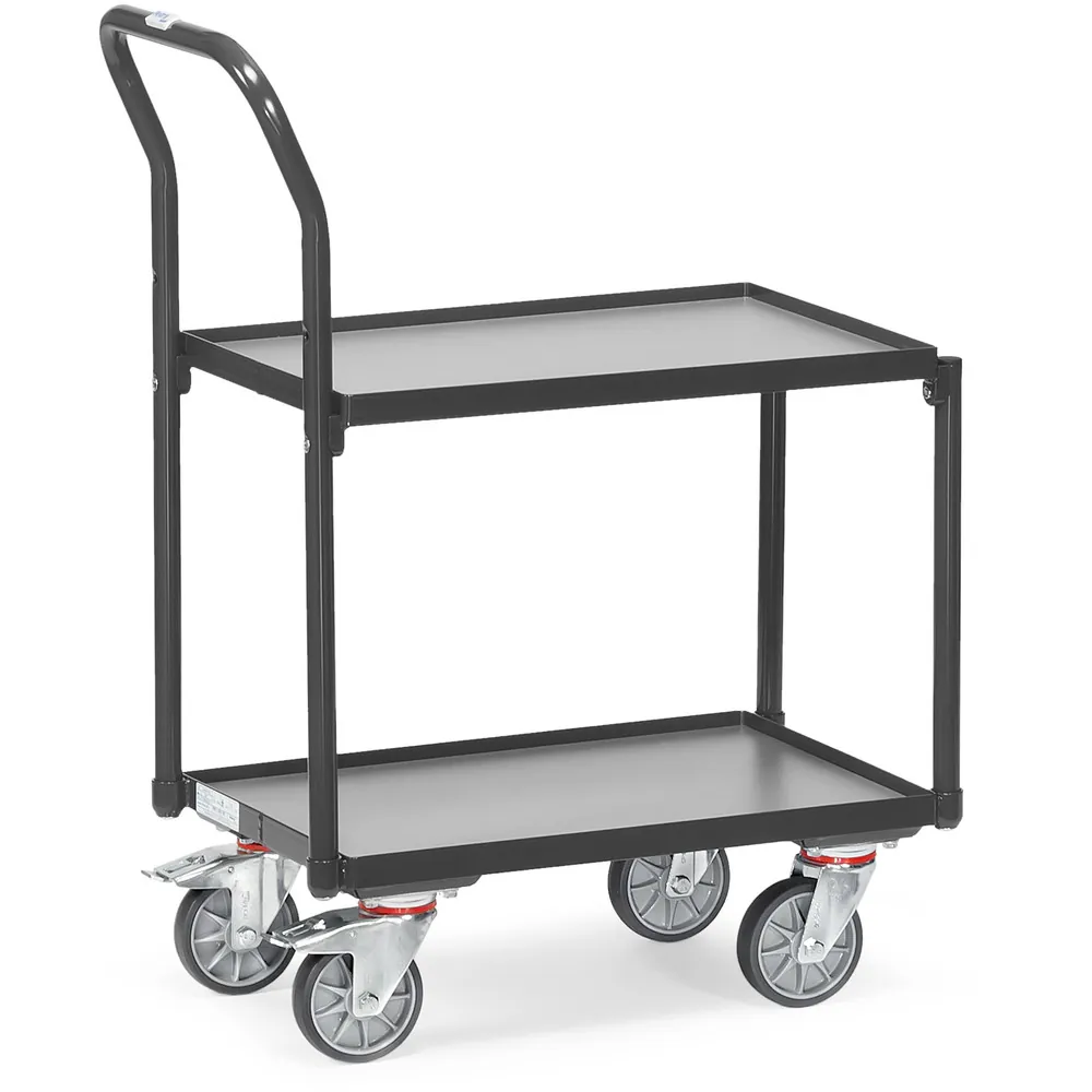 [135400-7016] Fetra Etage rolplateau - 2 etages met rand met duwbeugel