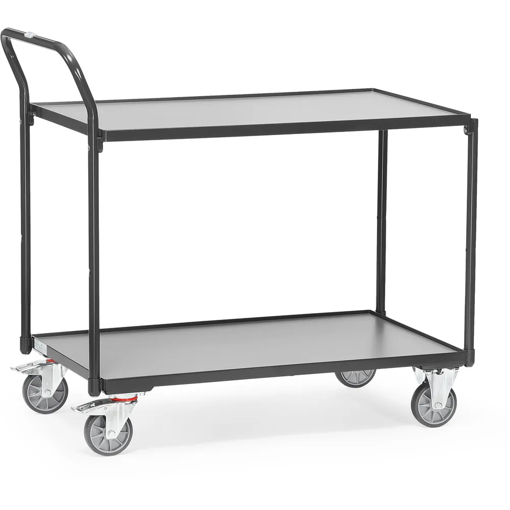FETRA 2742-7016 Servante 300 kg, 2 plateaux avec barres de poussée